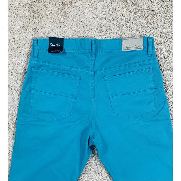 NEW - Robert Graham Women’s “The Perfect Fit” SEATON style TEAL Size 31 pants - Picture 6 of 9